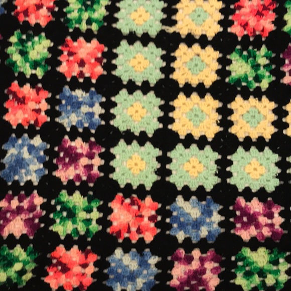 Granny square crochet  afghan vintage cottagecore EUC cabincore grannycore - Picture 5 of 6